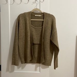 Knit crop top + cardigan set
